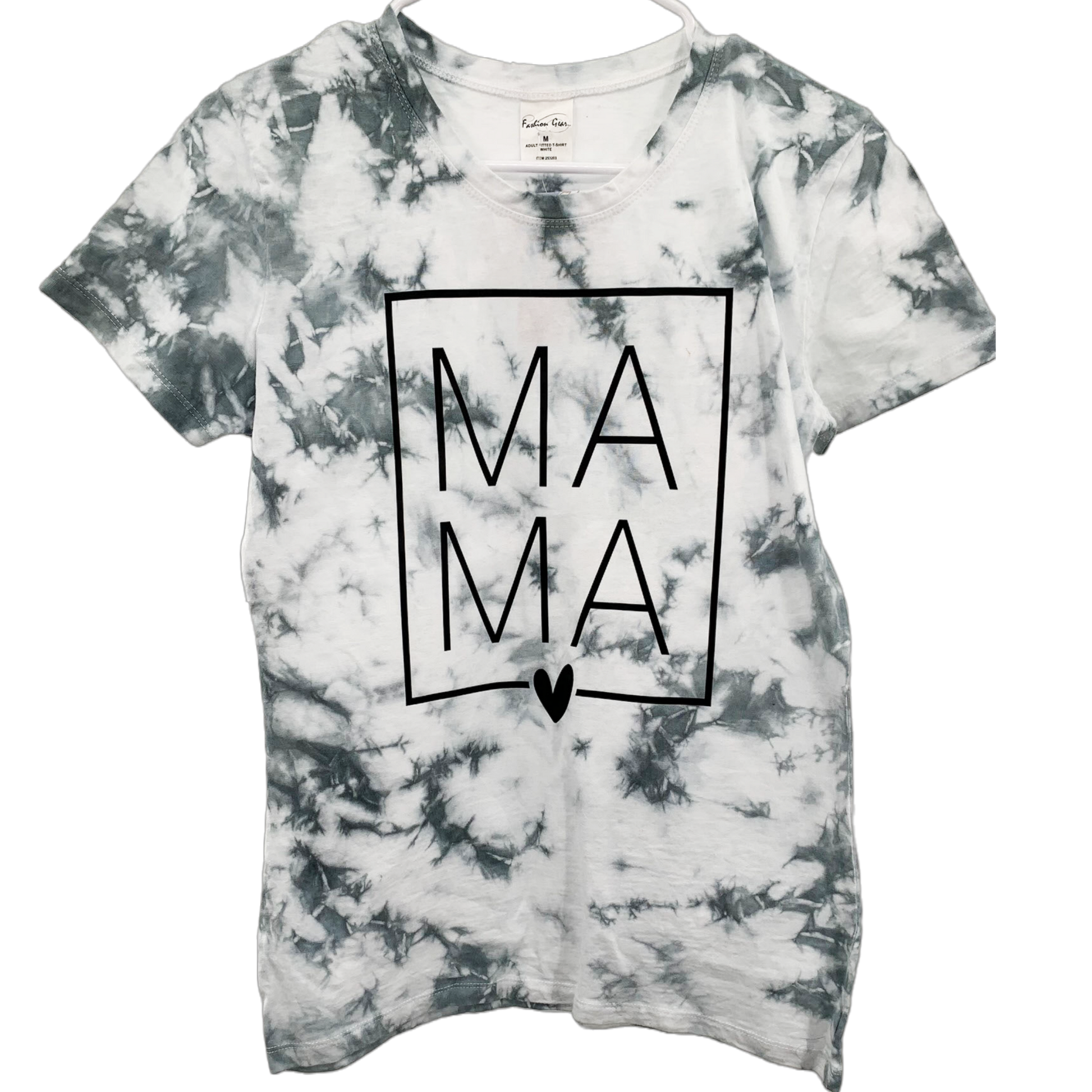 Mama tie dye handmade tshirt size chart