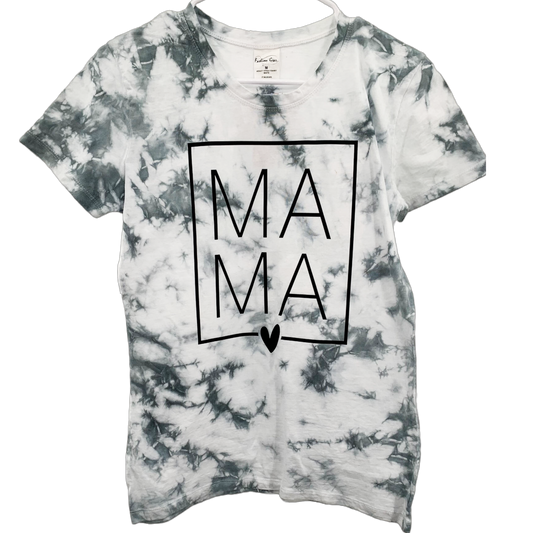 Mama tie dye handmade tshirt size chart