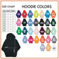 custom press t-shirt hoodie color chart