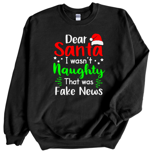 Dear Santa print christmas crewneck in black color 