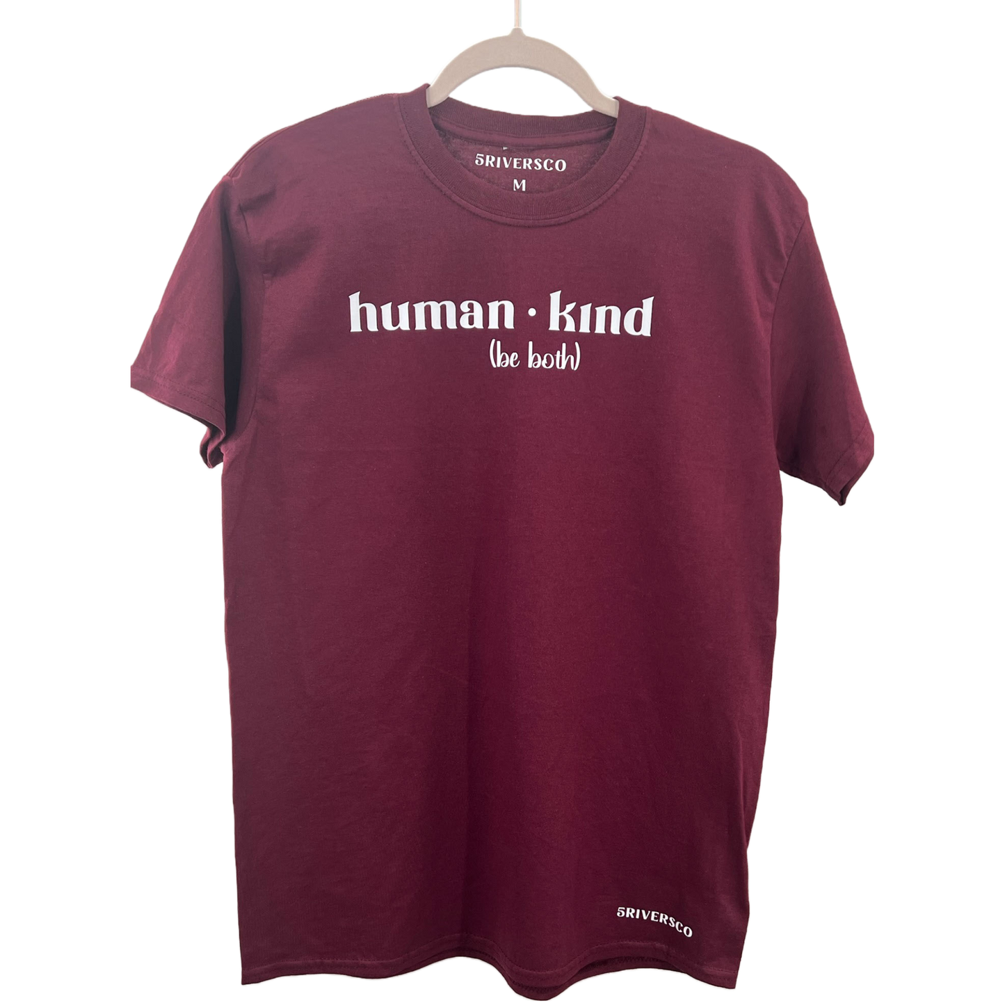 Human kind t-shirt in maroon color