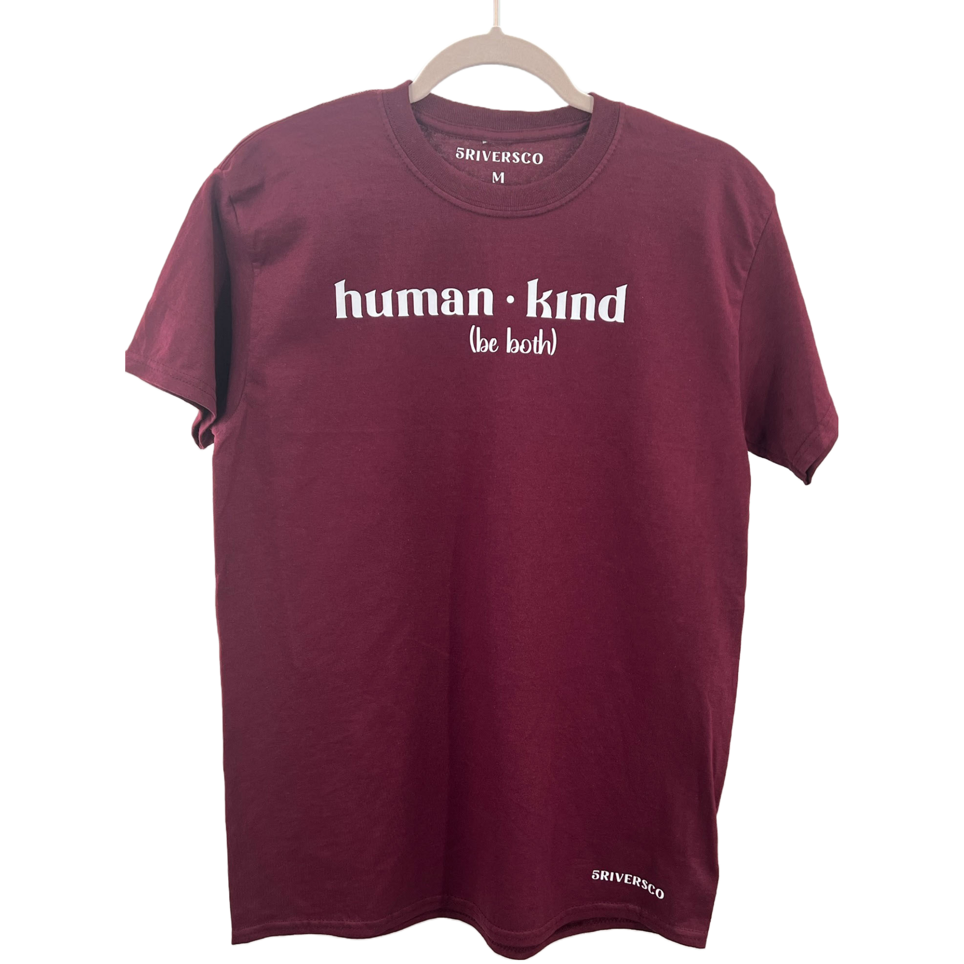 Human kind t-shirt in maroon color